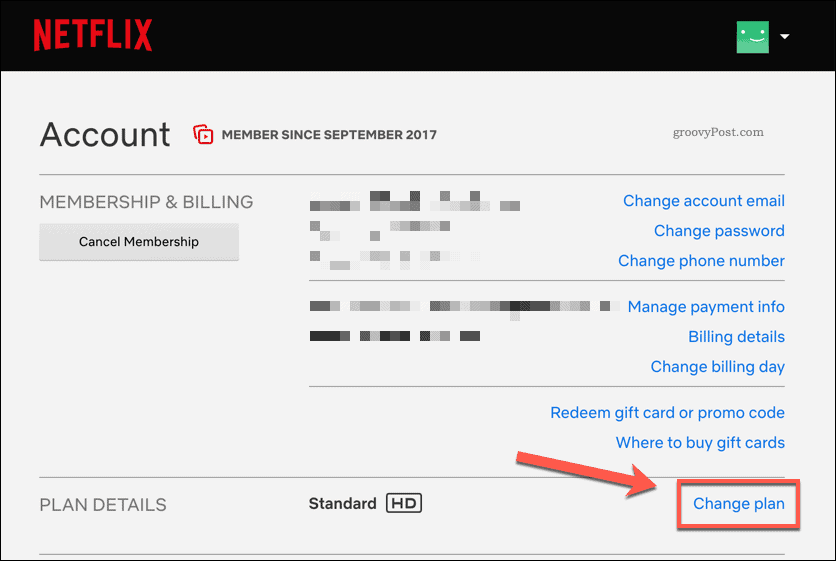 Zmiana planu subskrypcji Netflix