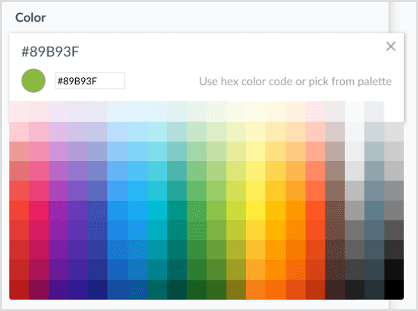 ManyChat wybiera kolor