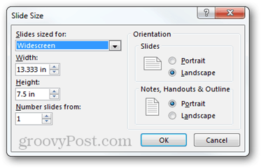 ustawienia strony powerpoint 2013 opcje proporcje proporcje rozmiar orientacja