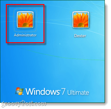 zaloguj się do konta administratora z Windows 7 