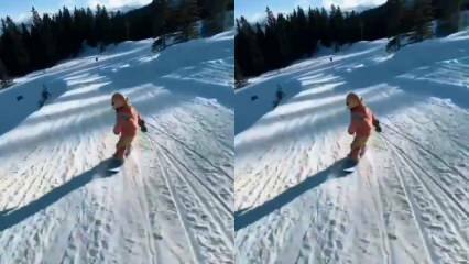 Niesamowite przedstawienie 4-letniego chłopca na śniegu!