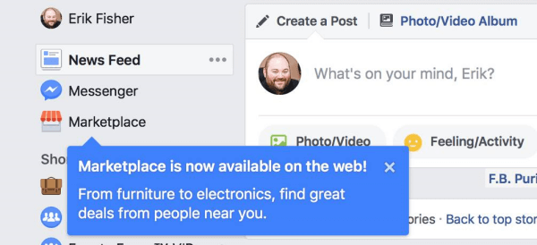 Facebook Marketplace jest teraz dostępny na pulpicie.