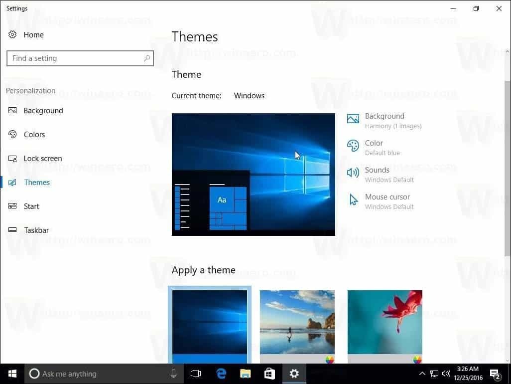 Motywy Windows 10 Creators Update 1703