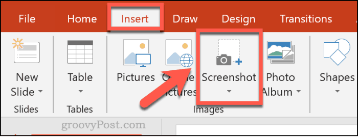 Wstawianie zrzutu ekranu w programie PowerPoint