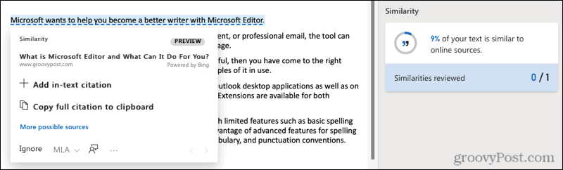 Podobieństwo internetowe edytora Microsoft