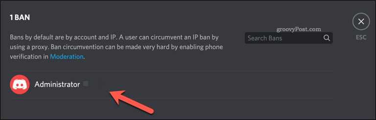 Usuwanie blokady użytkownika Discord