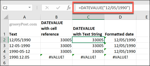 Funkcja DATEVALUE używana w programie Microsoft Excel