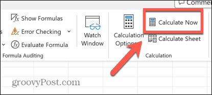 Excel oblicz teraz przycisk