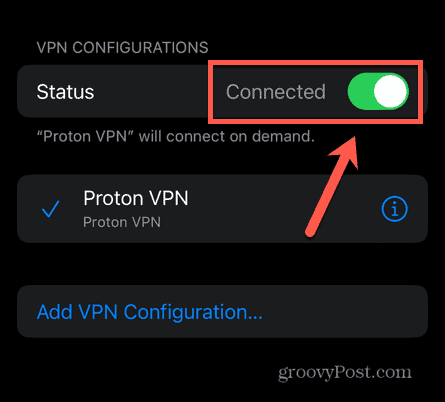 przełącznik podłączony do iPhone'a VPN