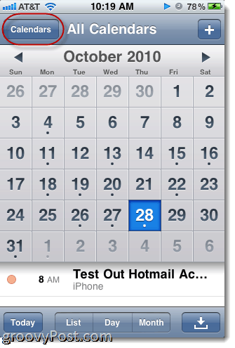 Kalendarz iPhone Hotmail