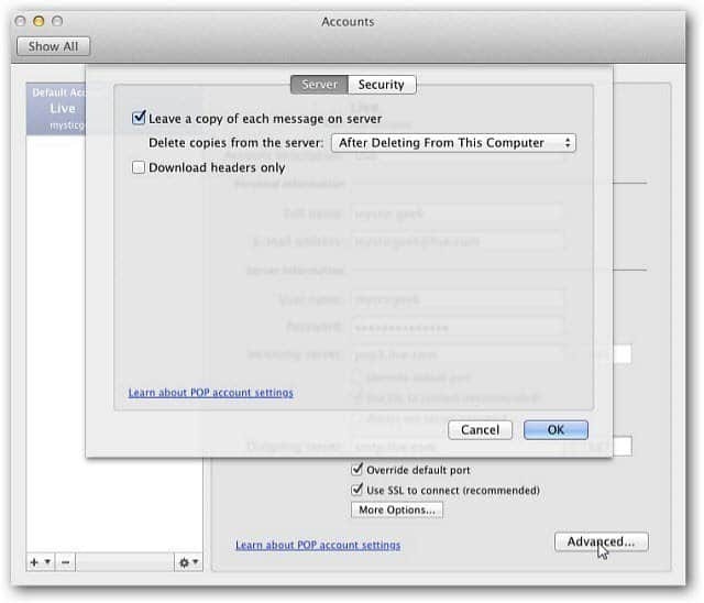 Outlook Mac 2011: jak usunąć konto e-mail
