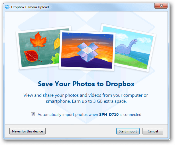 Wyłącz automatyczne zapisywanie zdjęć w Dropbox