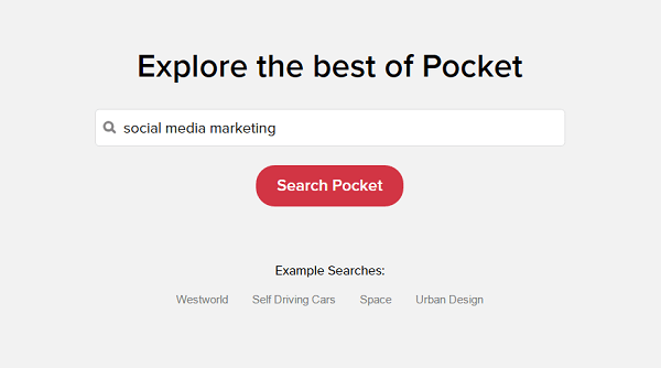 Pocket explore sugeruje treści na podstawie Twoich zainteresowań.