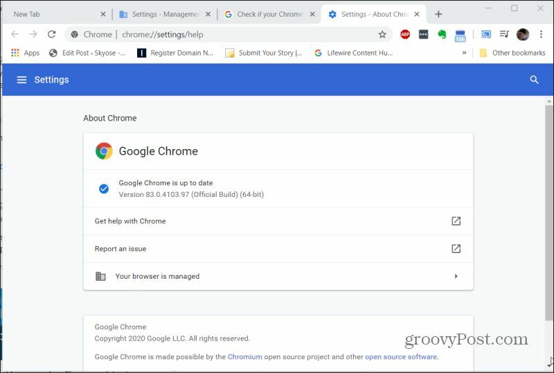 zaktualizowano google chrome