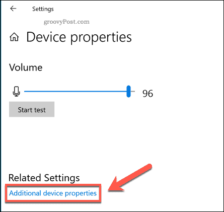 Ustawienia systemu Windows Opcja właściwości dodatkowych urządzeń