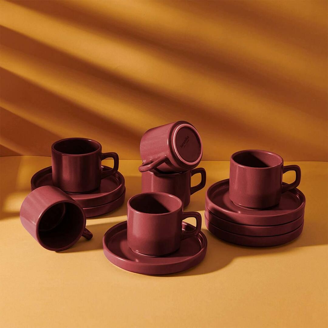 12-częściowy zestaw filiżanek do herbaty Keramika do ustawiania jeden na drugim