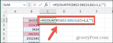 Excel liczy duplikaty