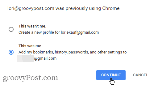 E-mail poprzednio korzystał z Chrome