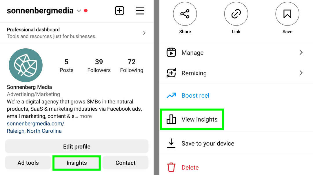gdzie-znaleźć-instagram-reels-insights-app-view-insights-sonnenbergmedia-example-3