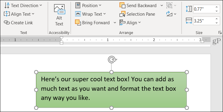 Opcje tekstowe karty Format kształtu