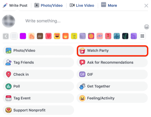 Krok 1, aby dowiedzieć się, jak rozpocząć Facebook Watch Party w grupie na Facebooku