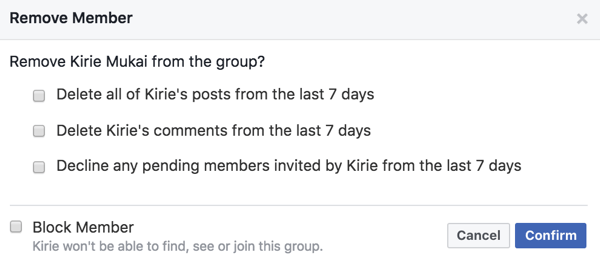 Możesz usuwać posty, komentarze i zaproszenia członków, usuwając je ze swojej grupy na Facebooku.