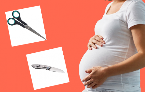 test nożyczek i noża podczas ciąży