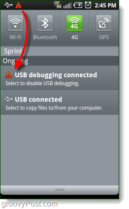 Alarm połączenia z debugowaniem USB Android