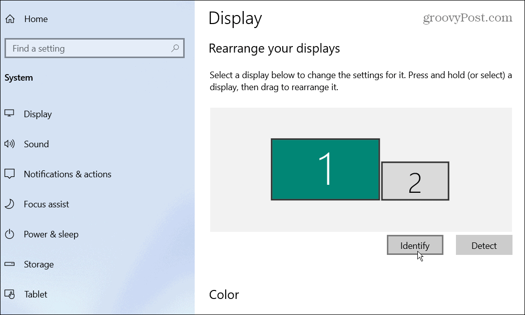 zidentyfikuj monitory Windows 10
