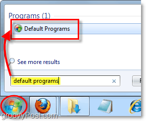 zmień domyślne użycie programów w Windows 7