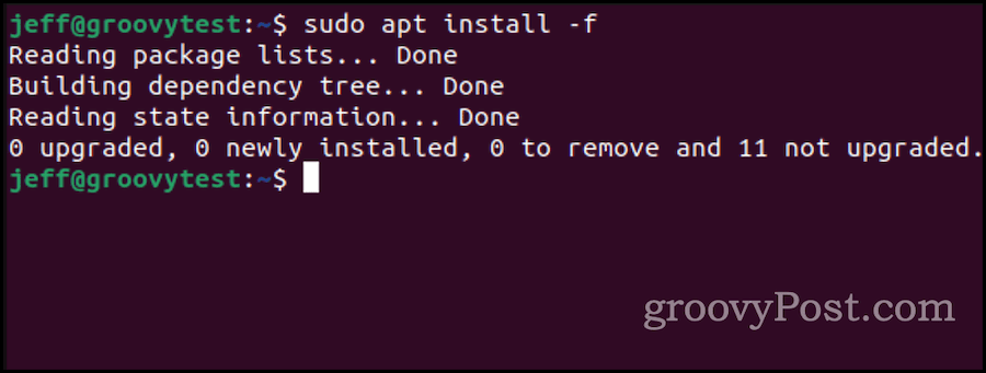 Ubuntu apt install, aby naprawić uszkodzone pakiety