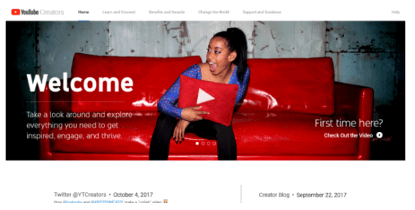 YouTube wprowadził nowo zaprojektowaną witrynę internetową programu YouTube Creators.