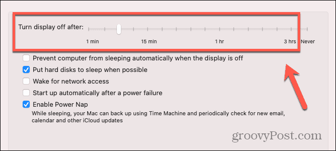 opcje czasu uśpienia komputera Mac