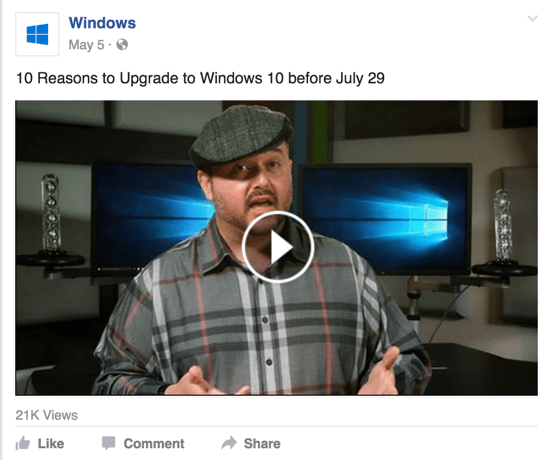Windows wideo na Facebooku