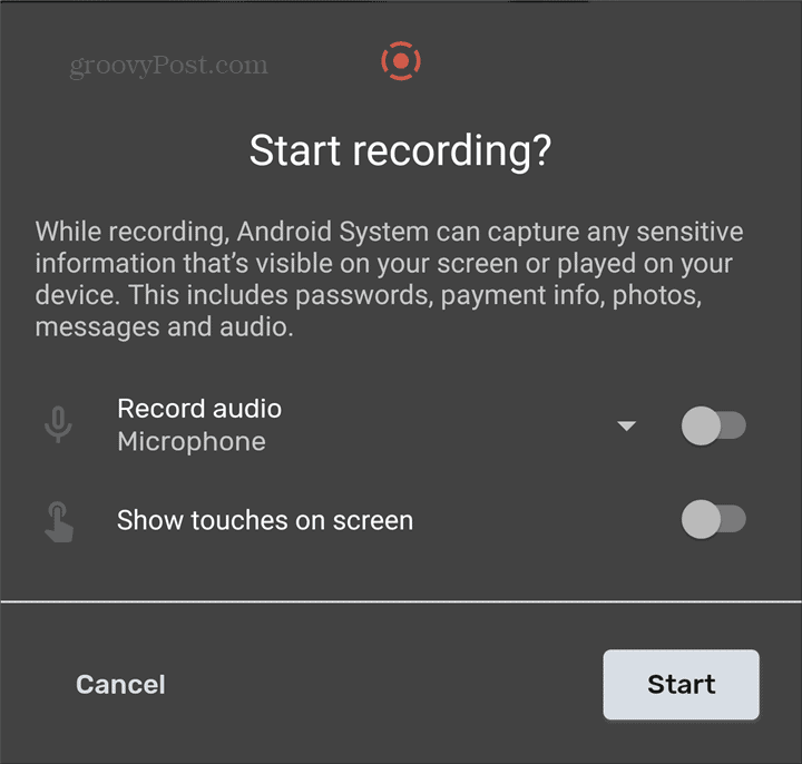 Uruchom aplikację Android Screen Recorder