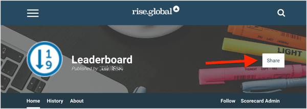Udostępnij swoją tablicę wyników rise.global na swoich platformach społecznościowych, zwłaszcza w ekskluzywnych społecznościach.