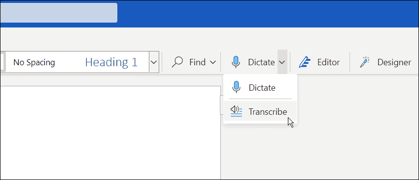 transkrybuj plik ausio do Microsoft Word