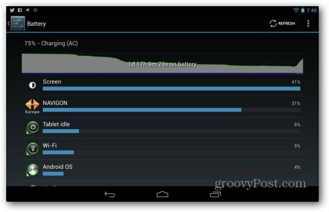 Popraw żywotność baterii w Google Nexus 7