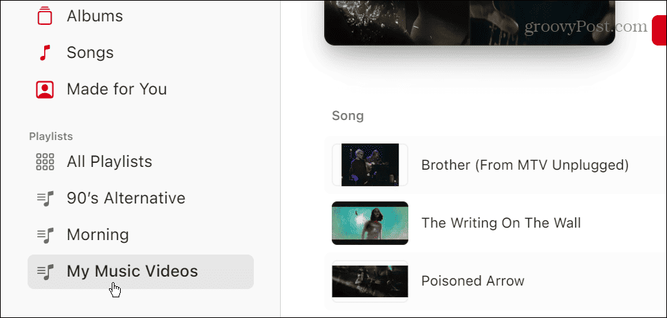 Listy odtwarzania wideo w Apple Music