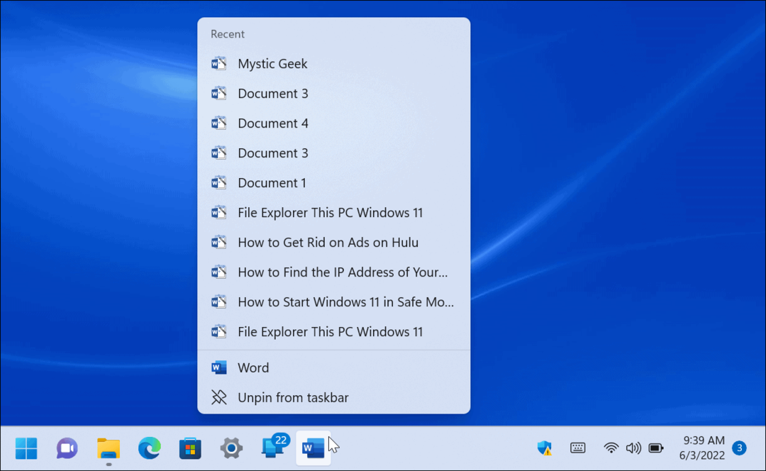 Listy szybkiego dostępu w systemie Windows 11