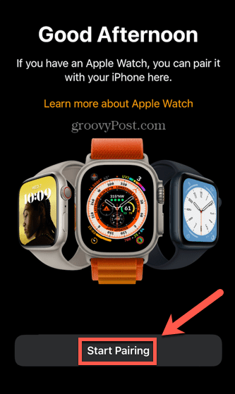 Rozpocznij parowanie zegarka Apple