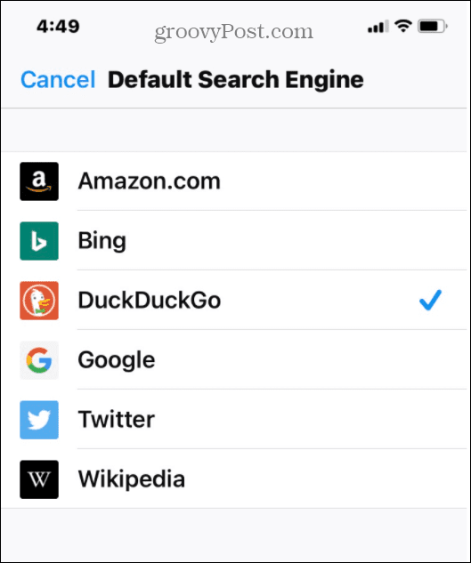 Firefox wybierz domyślną listę wyszukiwania