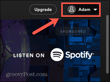 Spotify profil pulpitu