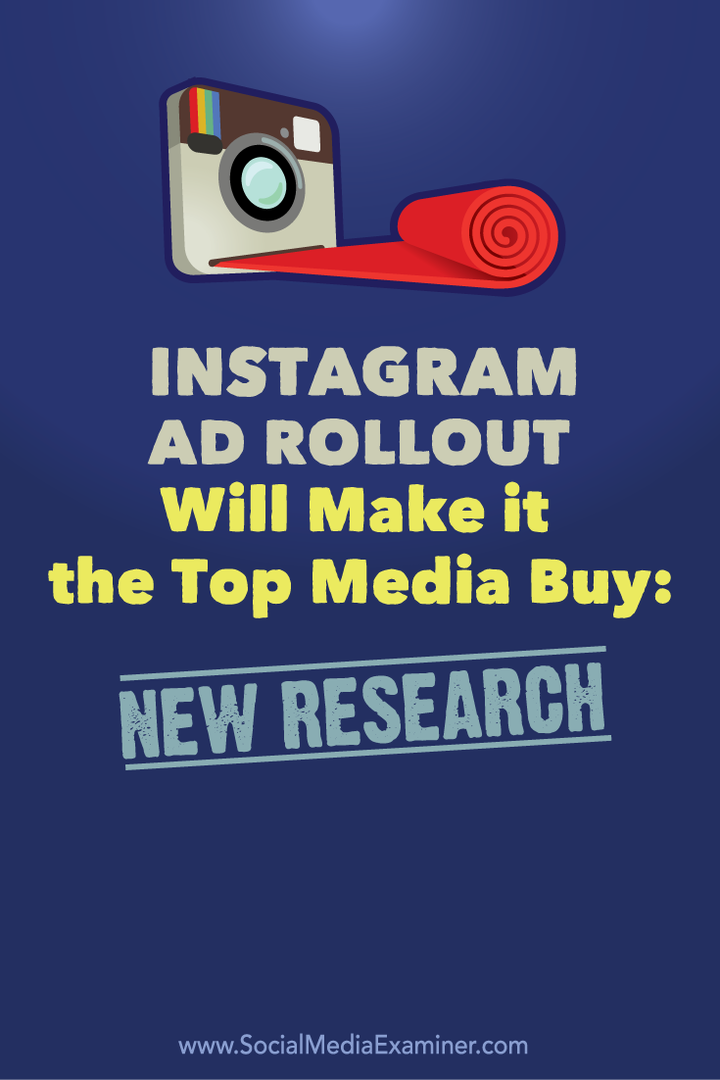 Reklama na Instagramie sprawi, że będzie ona najpopularniejszym Zakupem w mediach: Nowe badanie: Social Media Examiner