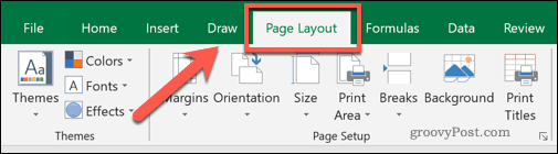 Karta menu Układ strony programu Excel