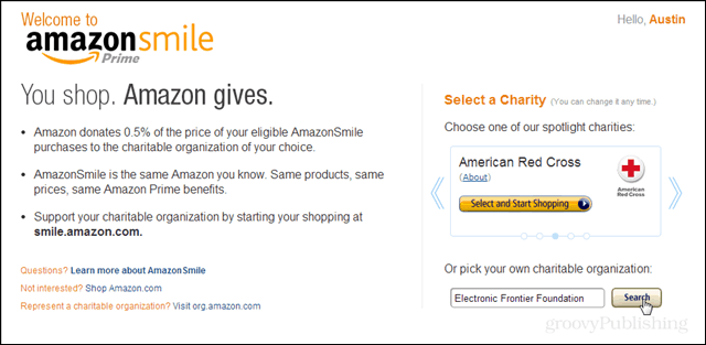 Przekaż darowiznę na swoją ulubioną organizację charytatywną z Amazon Smile