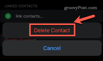potwierdź usunięcie kontaktu na iPhonie