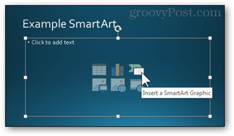 pusty format pola tekstowego styl slajdów Powerpoint 2013 Wstaw Smart Art Smartart Grahpic Utwórz nowy