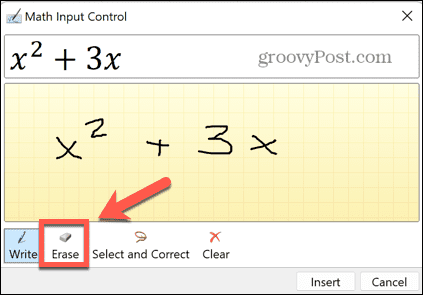 Excel gumka do równań atramentu