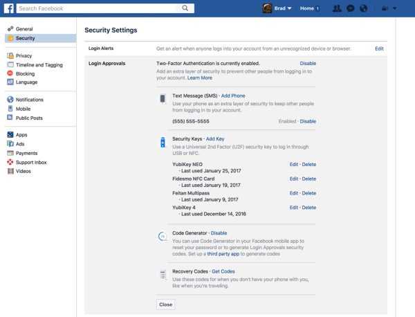 Użytkownicy Facebooka mogą teraz zarejestrować fizyczny klucz bezpieczeństwa, aby chronić swoje konto na Facebooku.
